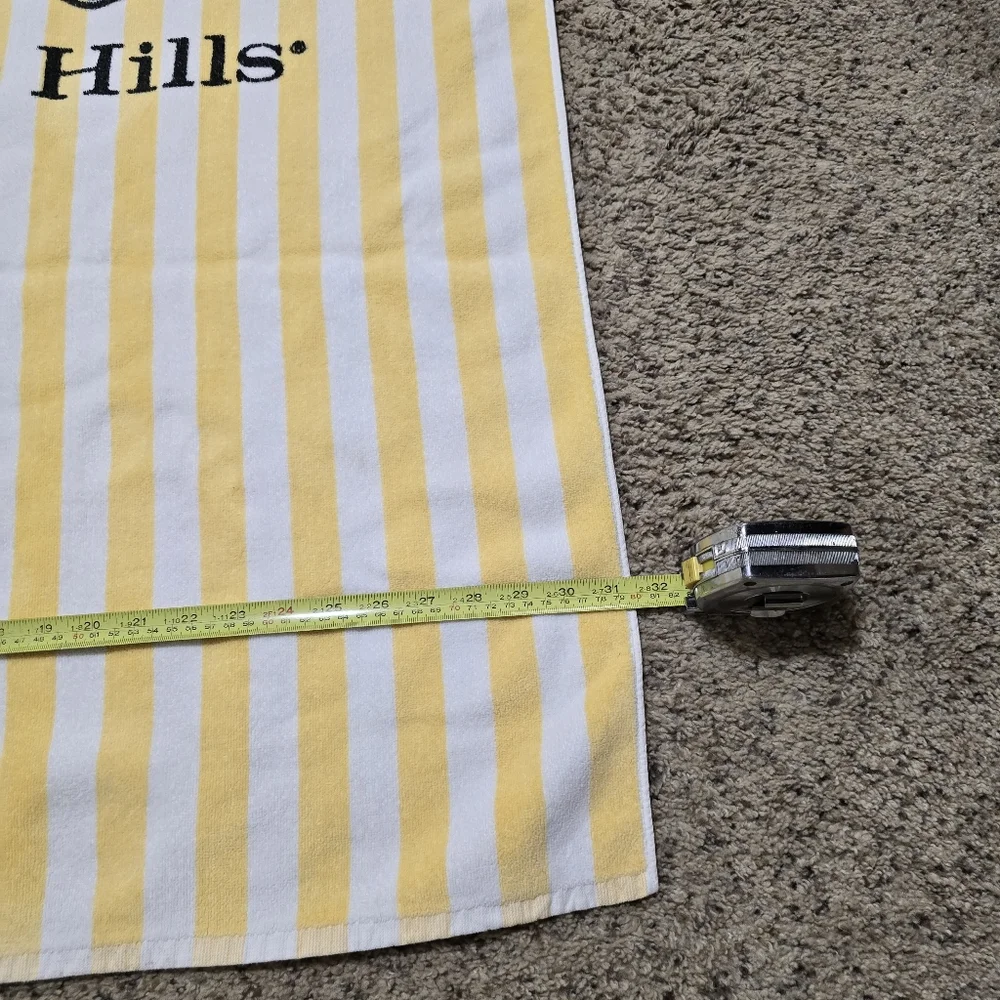 Vintage 80's Giorgio Beverly Hills Yellow Striped Beach Towel